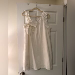 SHEIN Cream One-Shoulder Dress with Floral Accents